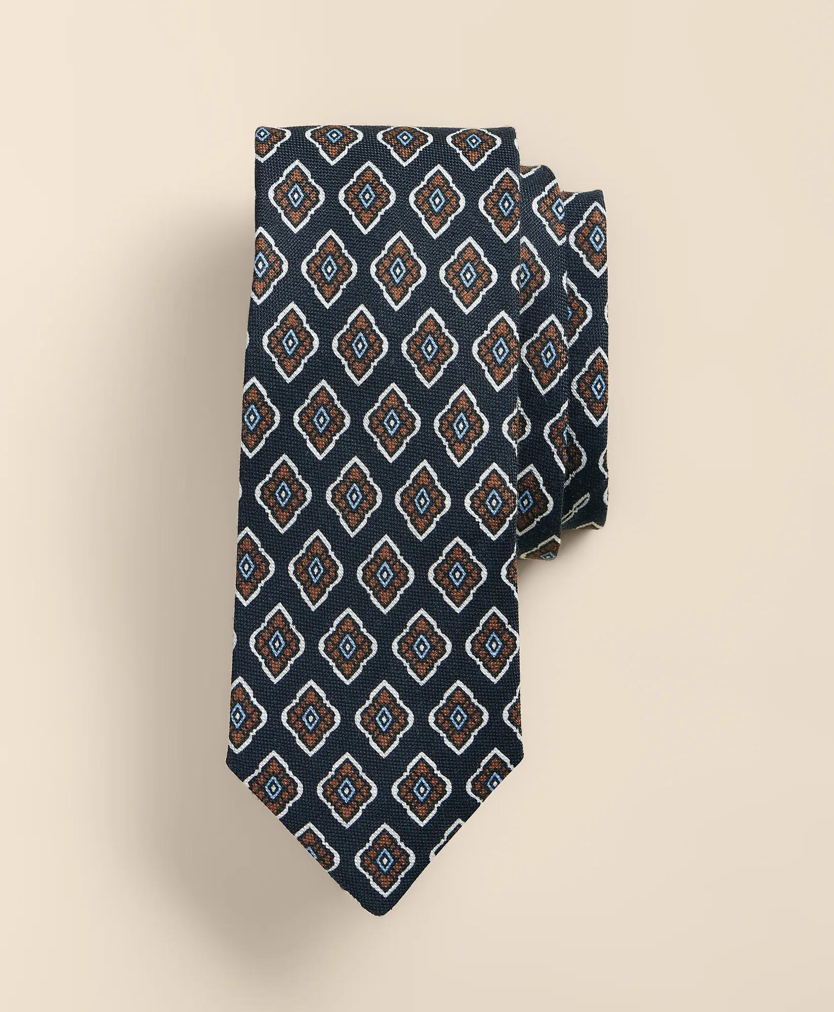 Silk-Linen Foulard Tie, image 1