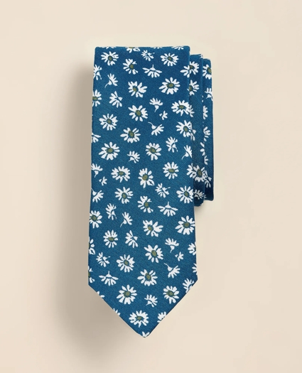 Silk-Linen Daisy Tie