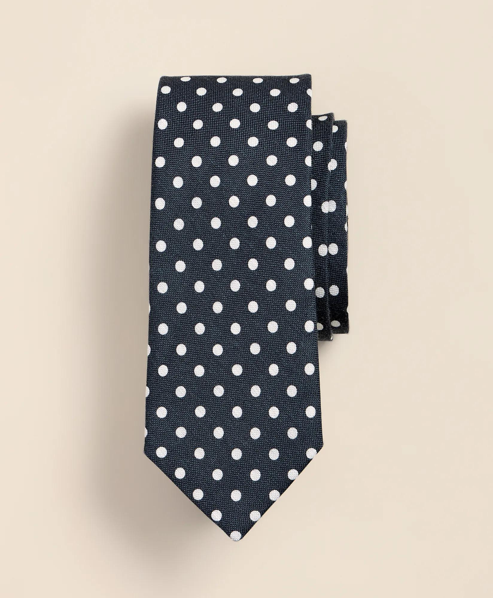 Silk-Linen Dot Tie, image 1