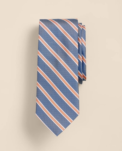 Silk Oxford-Weave Outline Stripe Tie