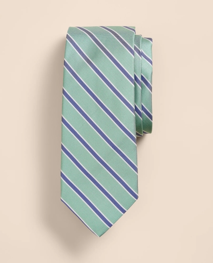 Silk Oxford-Weave Outline Stripe Tie