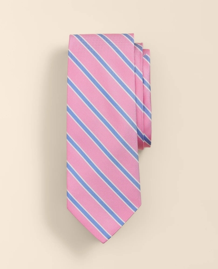 Silk Oxford-Weave Outline Stripe Tie