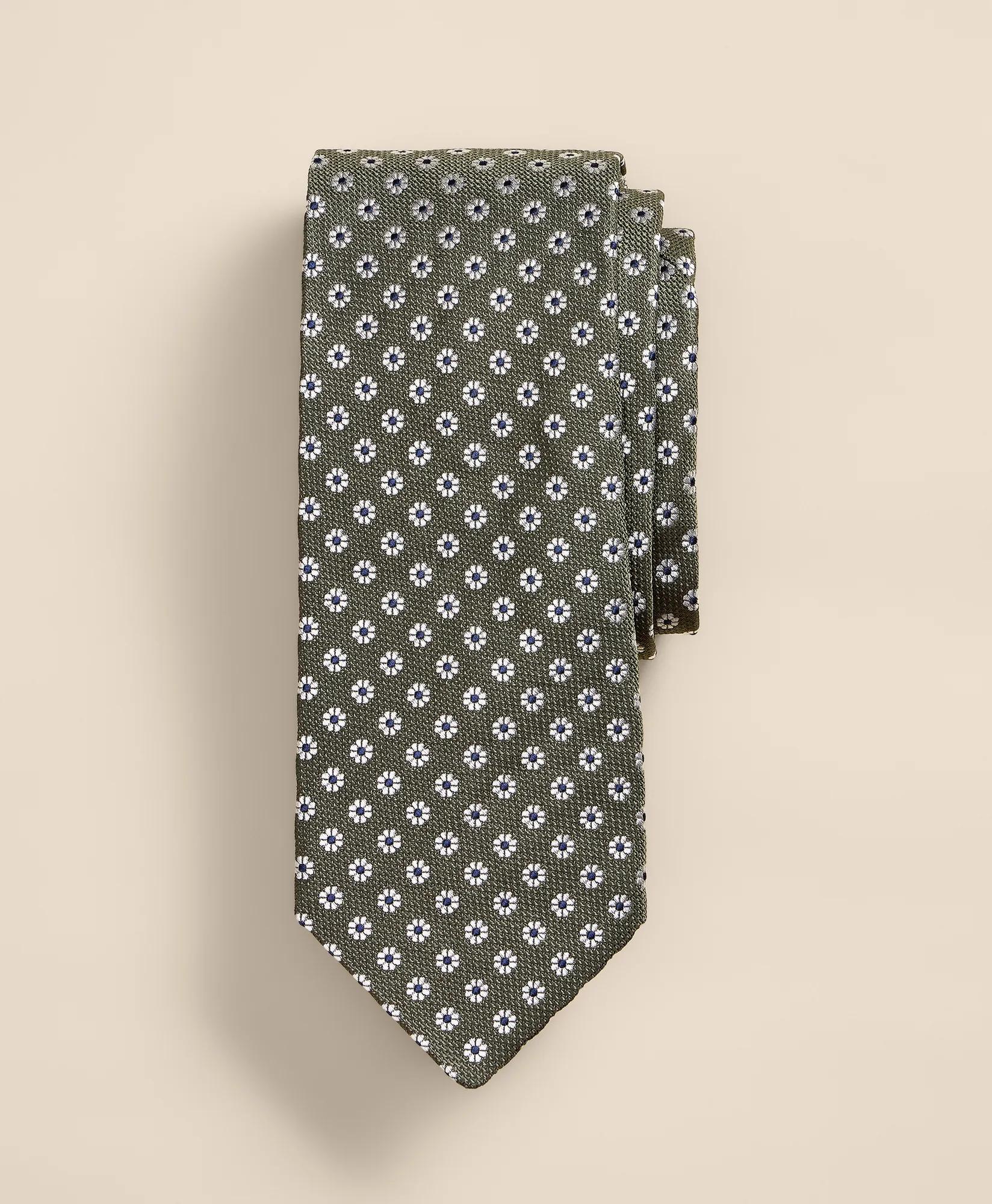 Silk Flower Foulard Tie, image 1