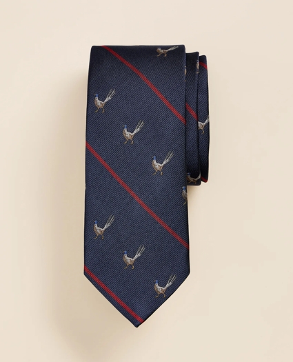 Silk Rep-Stripe Pheasant Tie