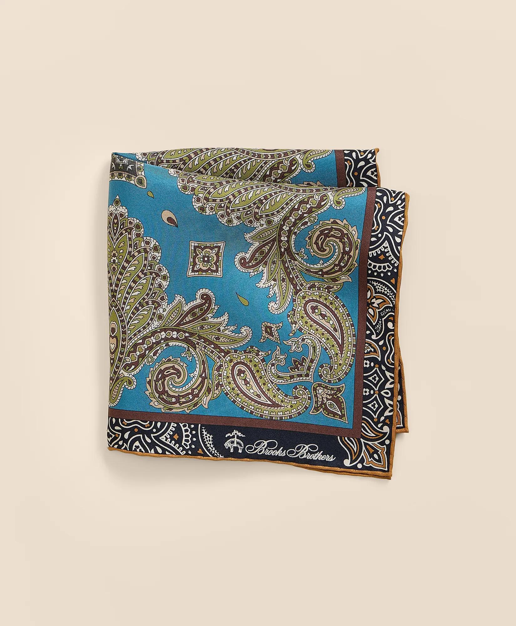 Silk Paisley Pocket Square, image 1