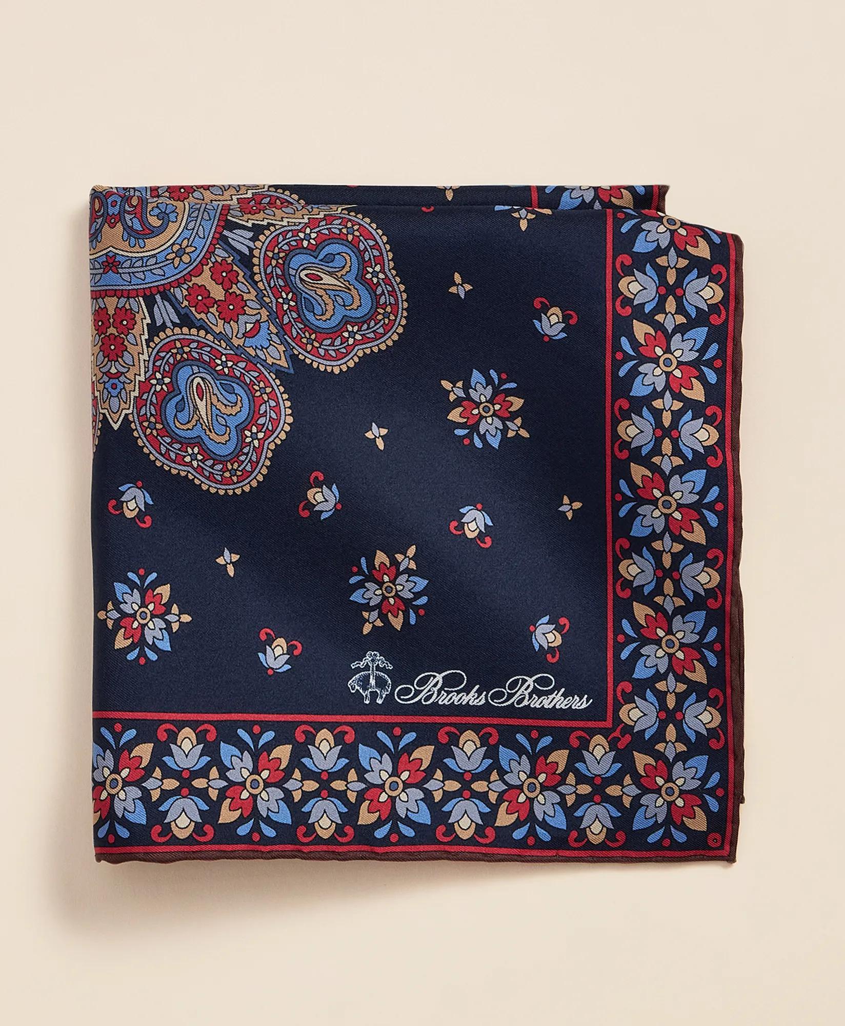 Silk Foulard Pocket Square, image 1