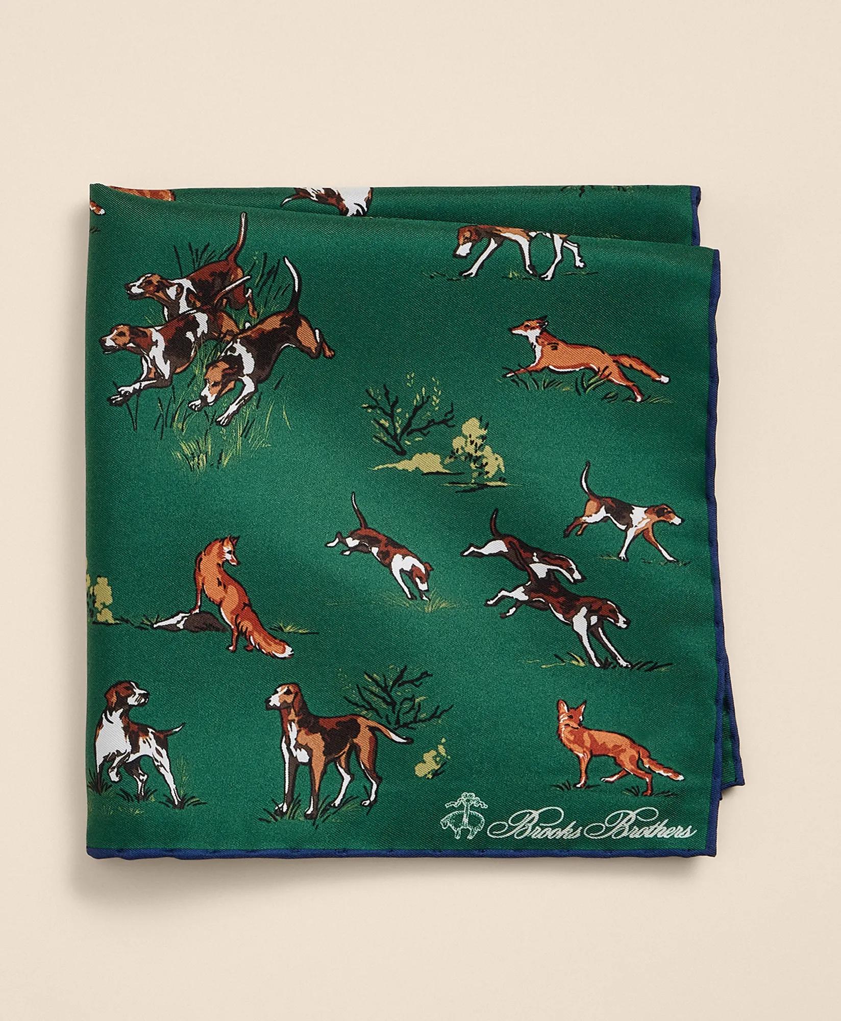 Silk Fox & Hound Pocket Square, image 1