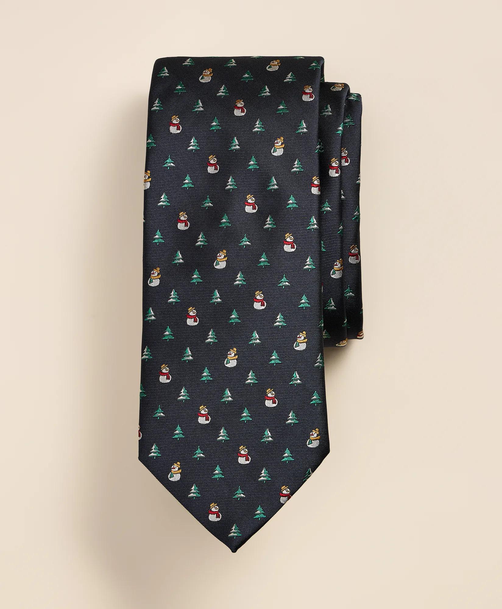Silk Snowman Tie, image 1