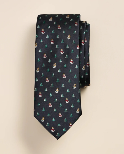 Silk Snowman Tie