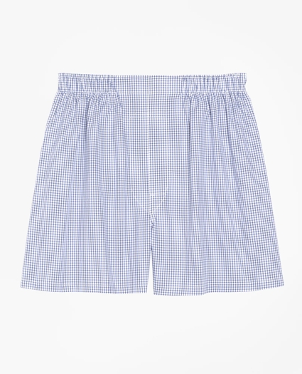 Cotton Broadcloth Small Check Boxers, image 1