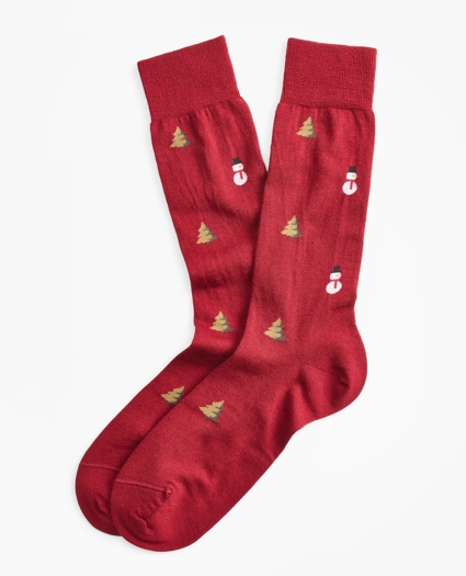 Snowman and Christmas Tree Crew Socks