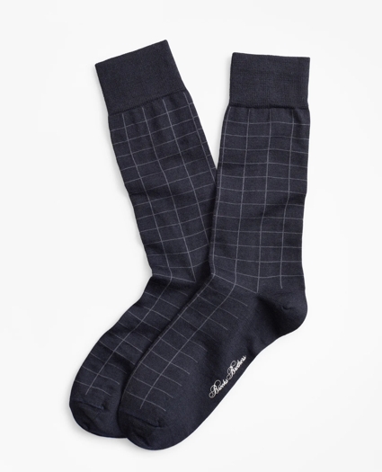 Windowpane Crew Socks