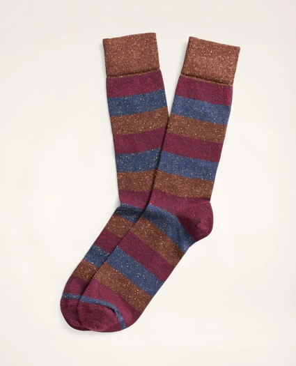 Tri-Color Striped Crew Socks