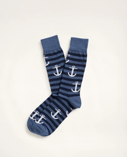Anchor Stripe Crew Socks