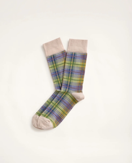 Madras Plaid Crew Socks