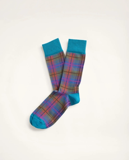 Madras Plaid Crew Socks