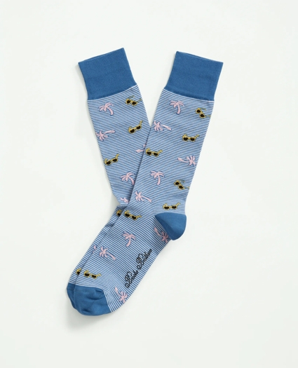 Palm Tree Stripe Crew Socks