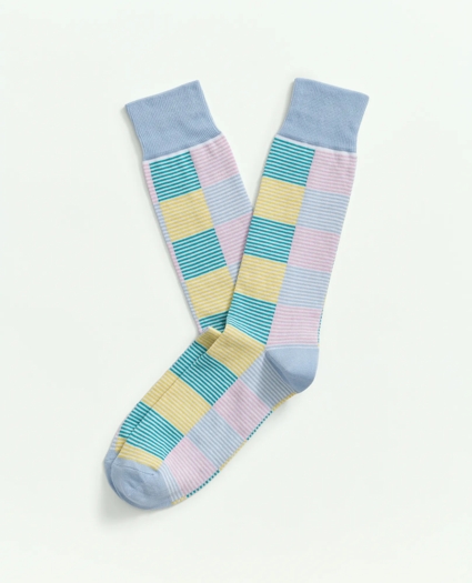 Patchwork Stripe Crew Socks