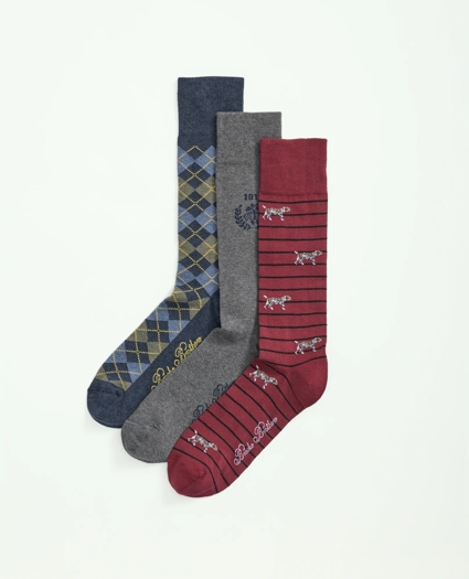 Cotton Blend Novelty 3-Pack Socks, image 1