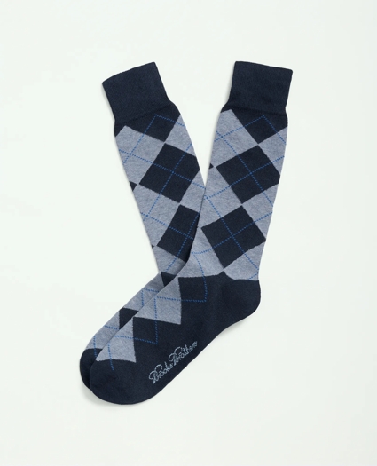 Cotton Blend Argyle Socks