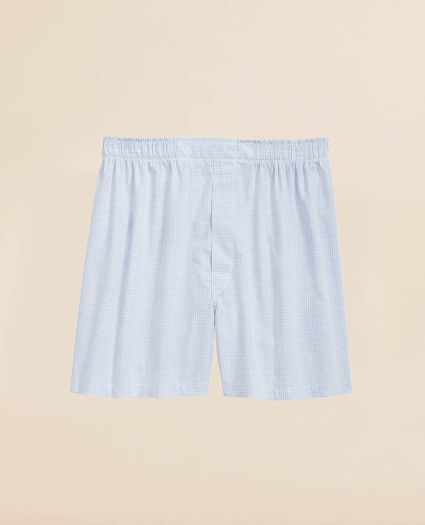 Cotton Broadcloth Double Checked Boxers, image 1