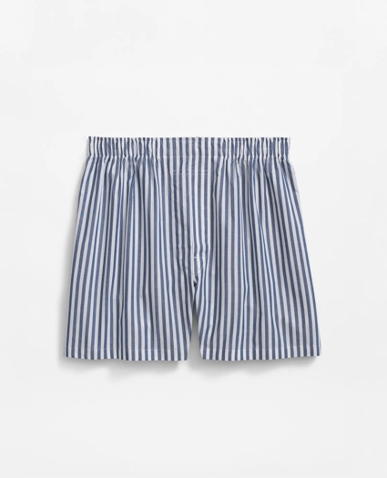 Cotton Broadcloth Butcher-Stripe Boxers, image 1