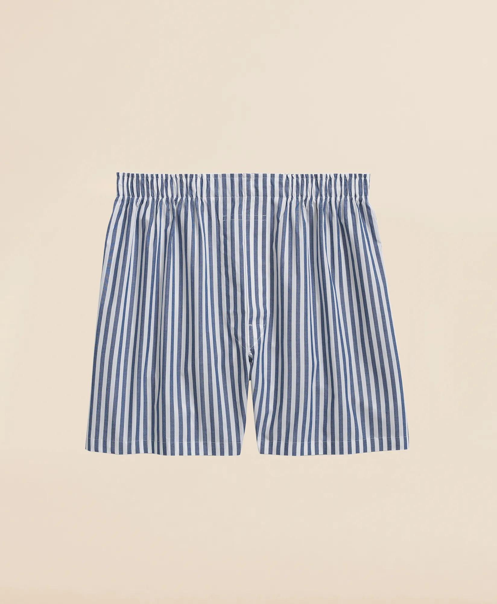 Cotton Broadcloth Butcher-Stripe Boxers, image 1