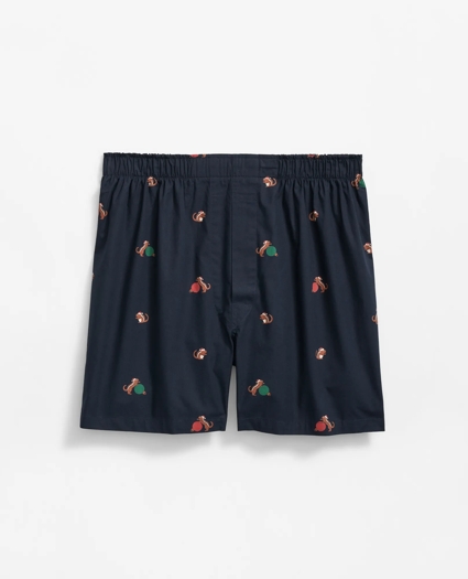 Cotton Broadcloth Chipmunk-Pattern Boxers, image 1