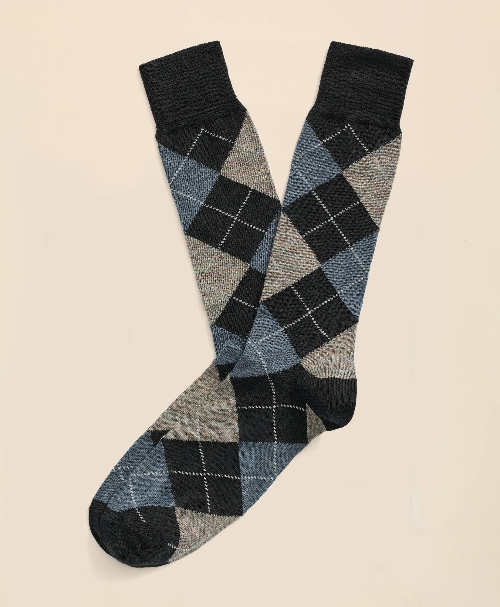 Wool Blend Argyle Socks, image 1