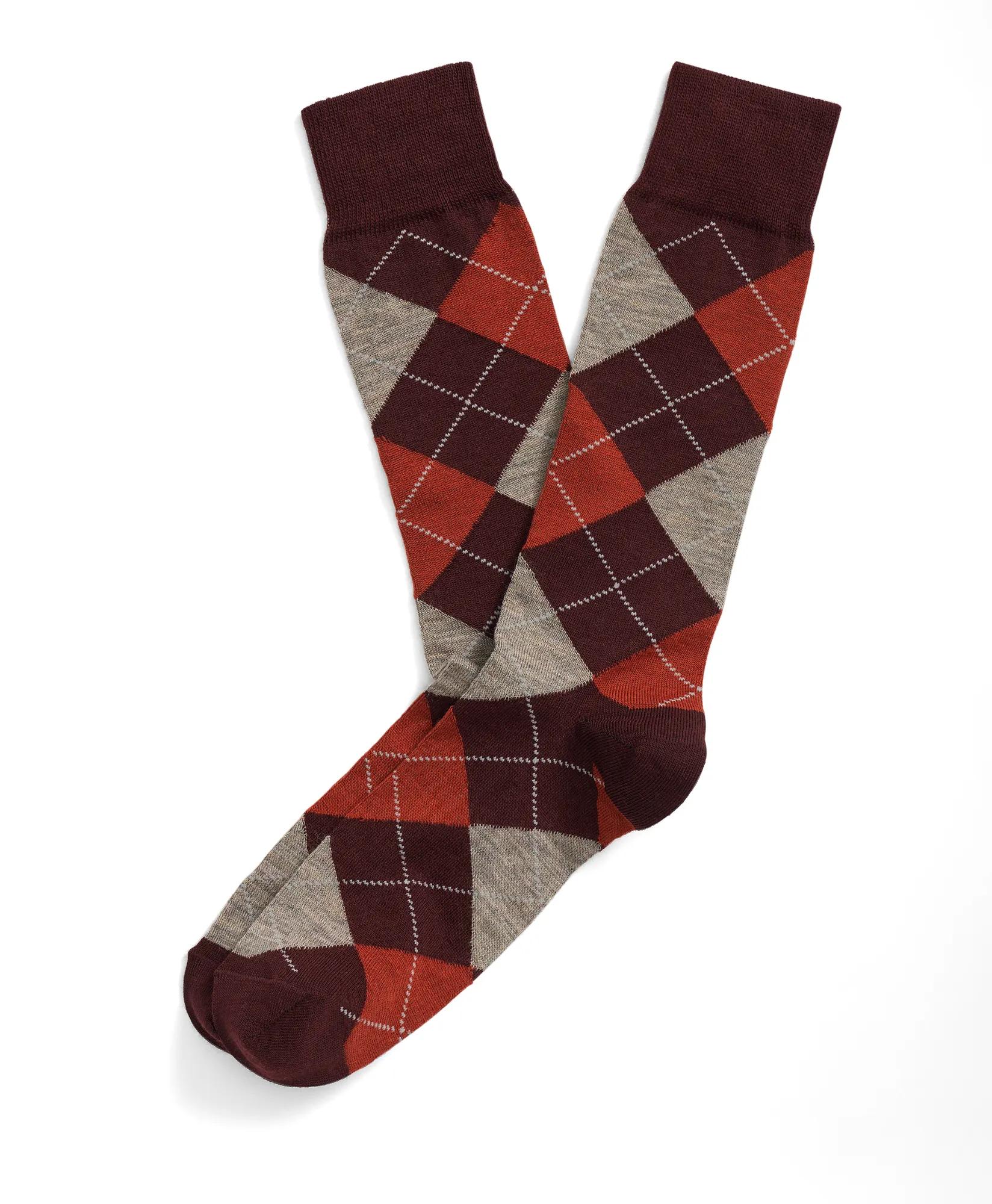 Wool Blend Argyle Socks, image 1