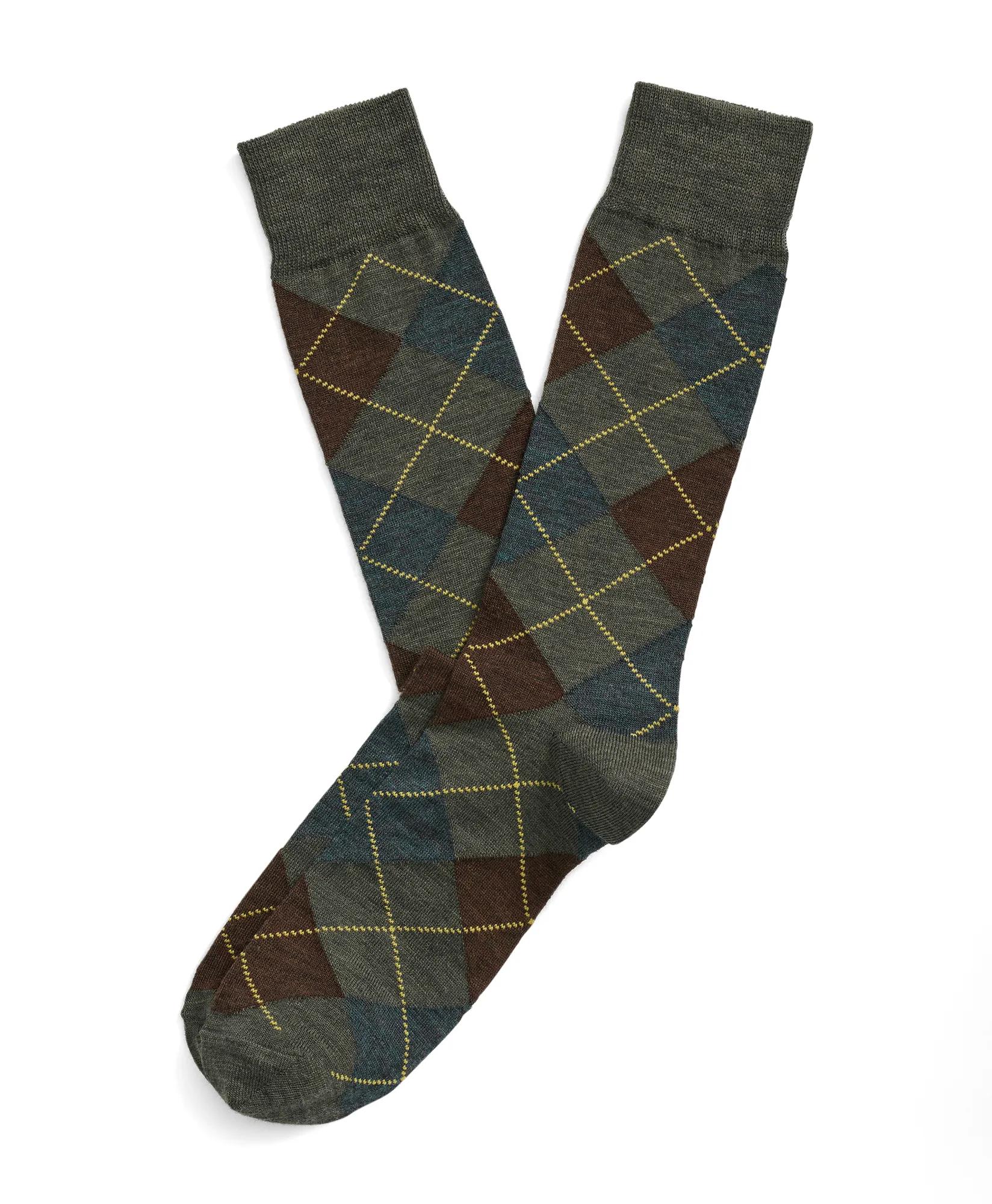 Wool Blend Argyle Socks, image 1