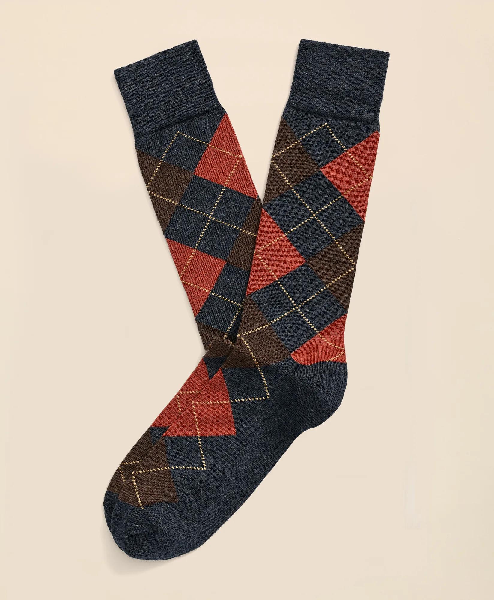 Wool Blend Argyle Socks, image 1