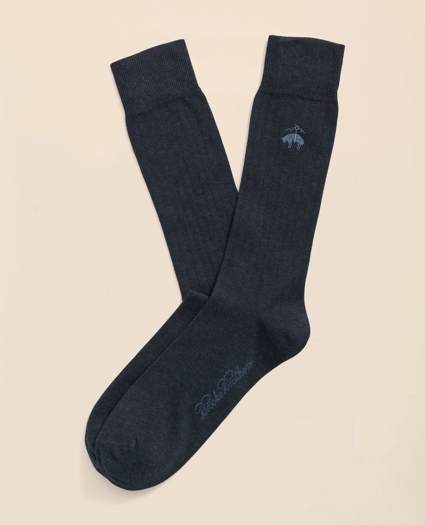 Cotton Blend Ribbed Socks