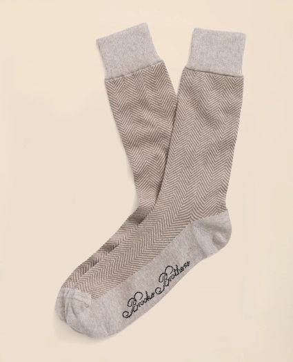 Cotton Blend Herringbone Socks