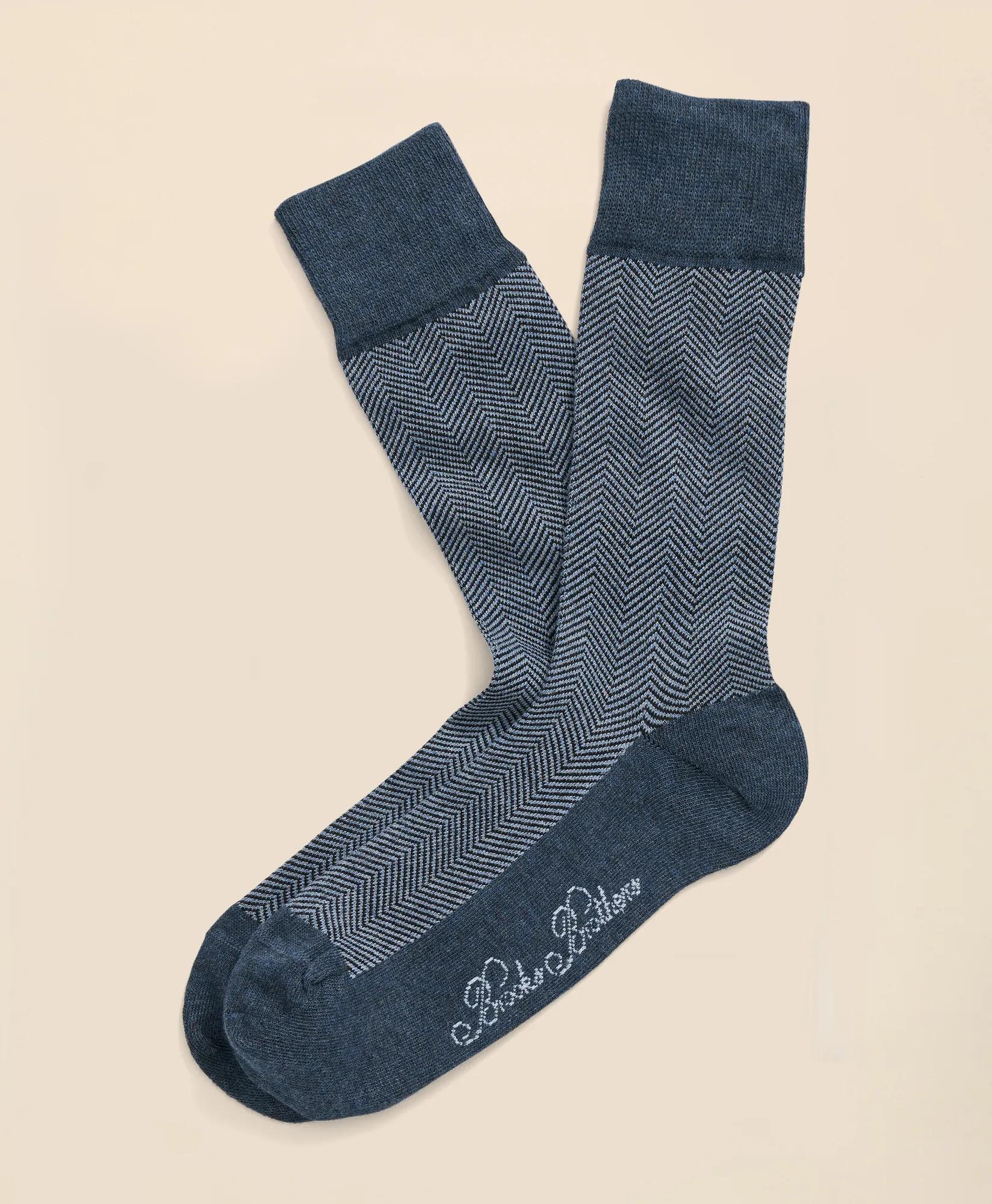 Cotton Blend Herringbone Socks, image 1