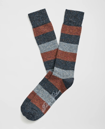 Silk Cotton Blend Striped Socks