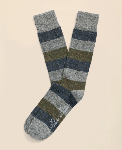 Silk Cotton Blend Striped Socks