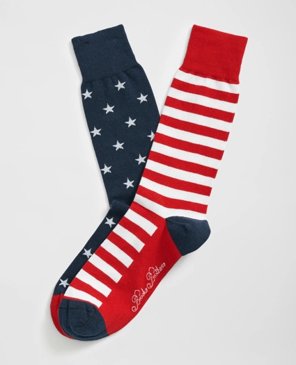 Cotton-Blend Stars & Stripes Socks