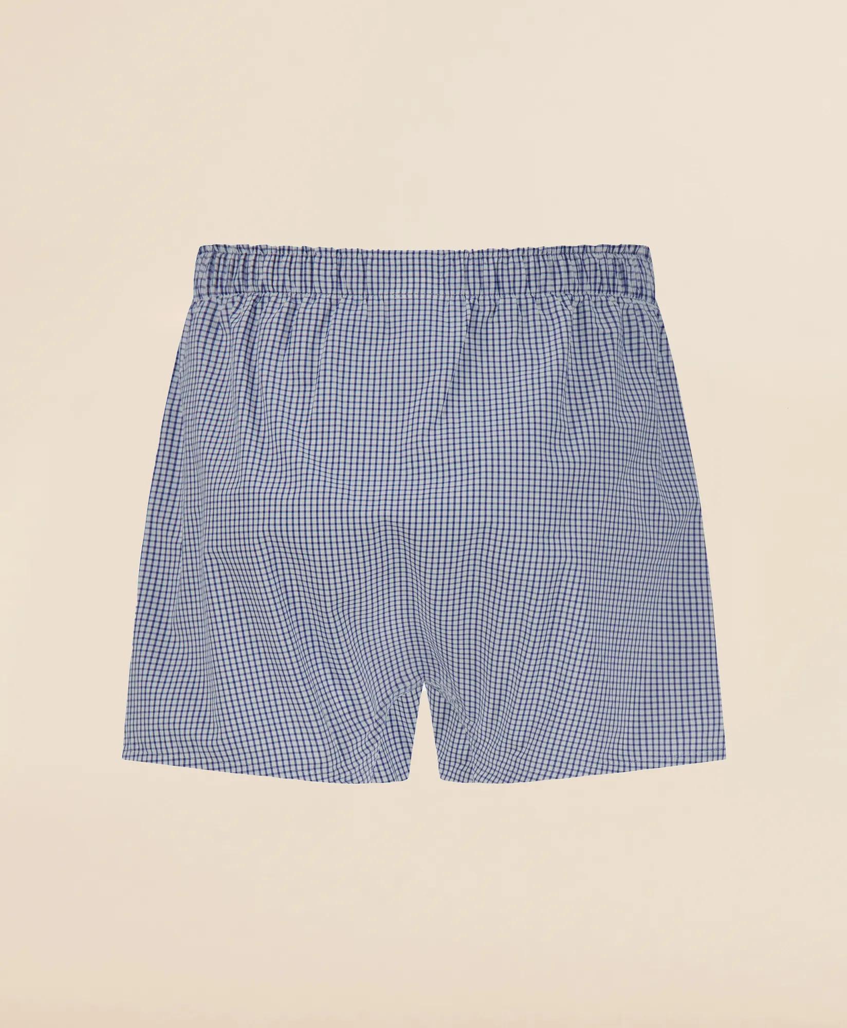 Slim Fit Cotton Broadcloth Check Boxers, image 2