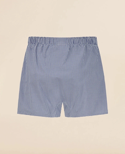 Slim Fit Cotton Broadcloth Check Boxers, image 2