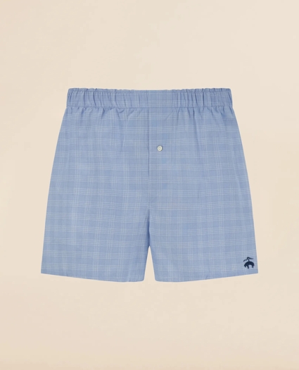 Slim Fit Cotton Broadcloth Check Boxers, image 1
