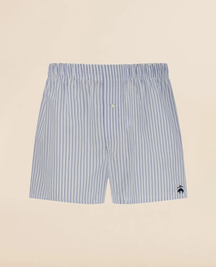 Slim Fit Cotton Broadcloth Striped Boxers, image 1