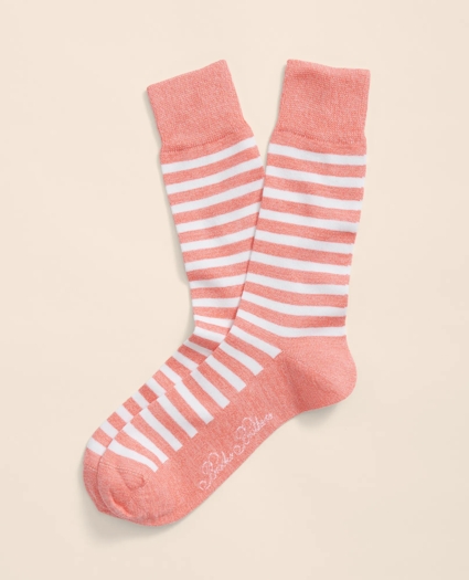 Cotton Blend Marled Striped Socks