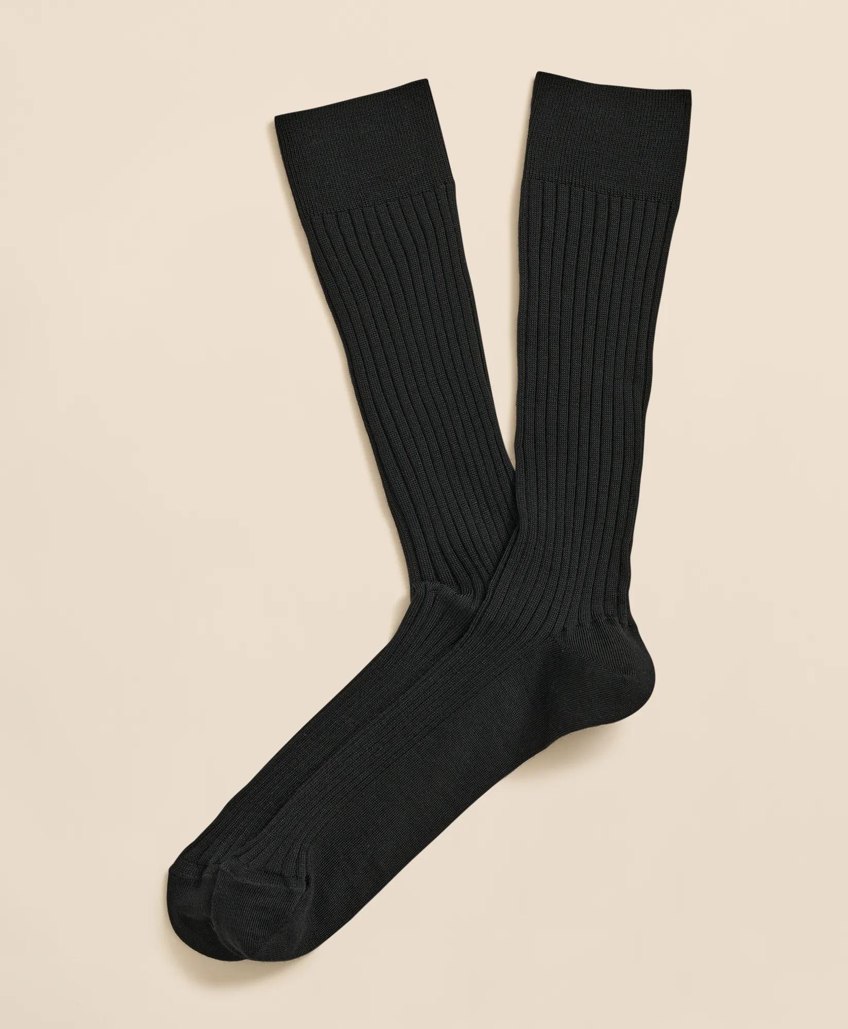 Merino Wool Blend Ribbed Socks, image 1