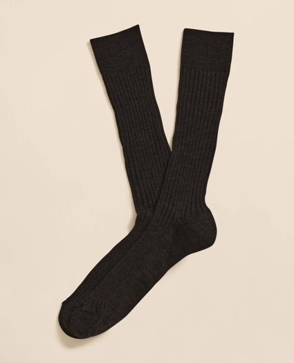 Merino Wool Blend Ribbed Socks