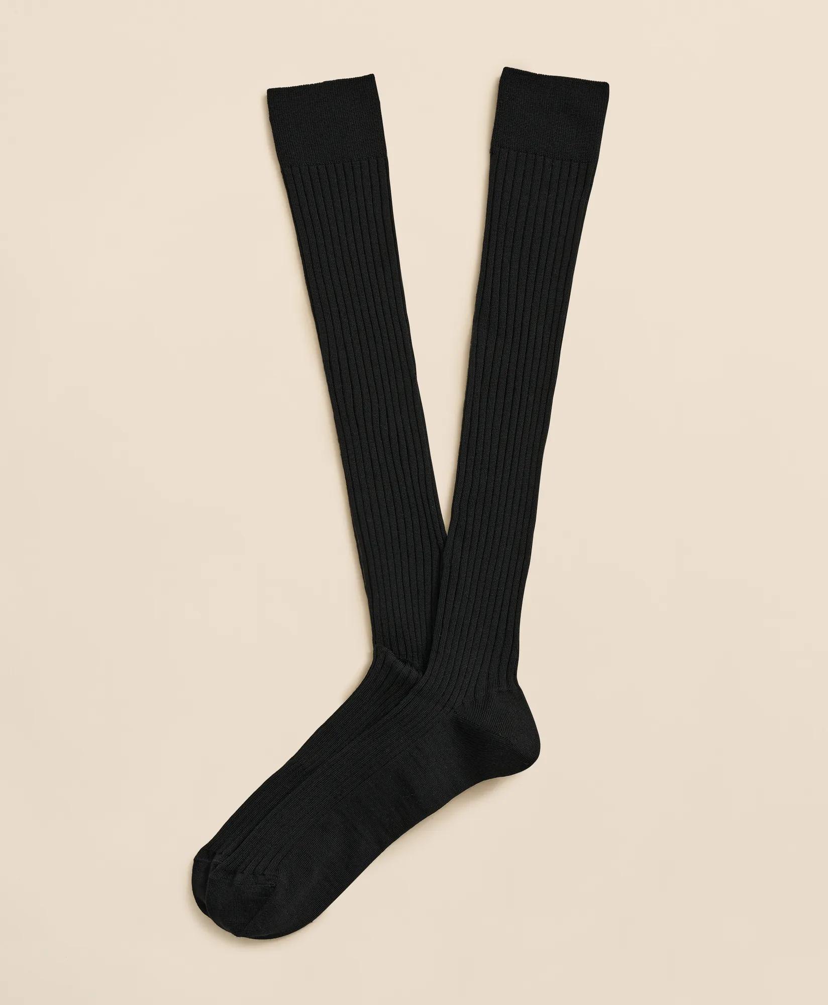 Merino Wool Blend Over-the-Calf Ribbed Socks, image 1