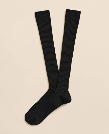 Merino Wool Blend Over-the-Calf Ribbed Socks