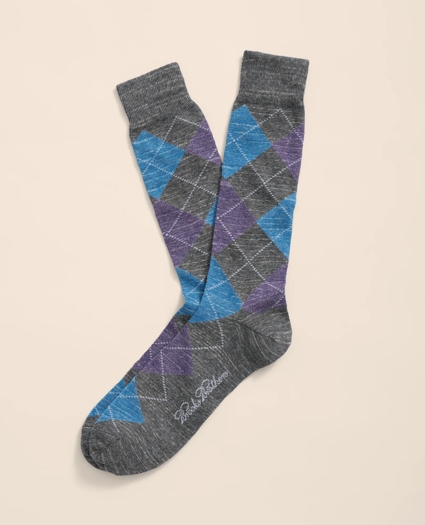 Cotton Blend Argyle Socks