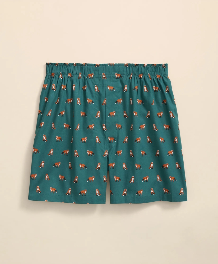 Cotton Broadcloth Fox Motif Boxers