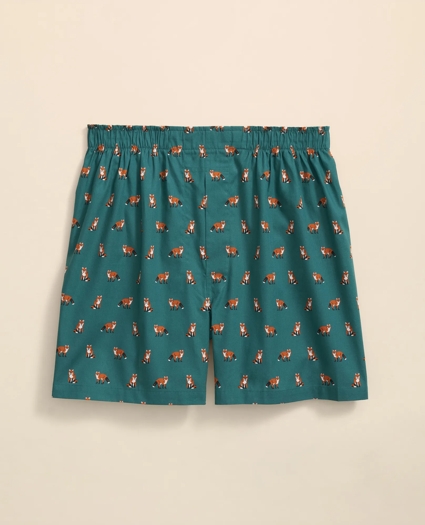 Cotton Broadcloth Fox Motif Boxers, image 1